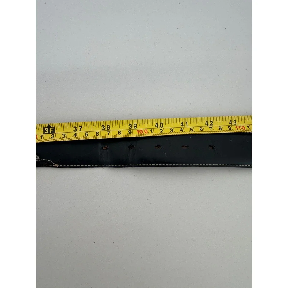 Justin Mens Leather Belt Beaded Western Style‎ Silver Buckle Black Yellow Red